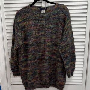 Vtg 80’s Mohair Multicolor Women's Crew Neck Sweater Medium